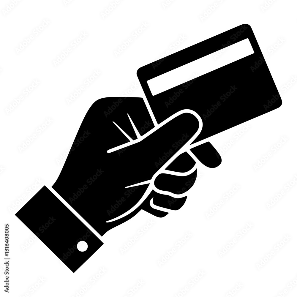 hand holding credit card silhouette Victor hand holding credit card silhouette Victor