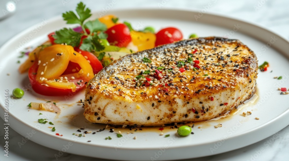 Grilled Swordfish Steak with Sesame Crust Grilled Swordfish Steak with Sesame Crust
