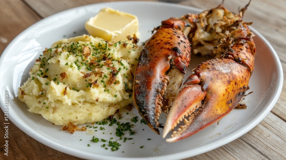 Roasted Garlic Mashed Potatoes with Lobster Claws Roasted Garlic Mashed Potatoes with Lobster Claws