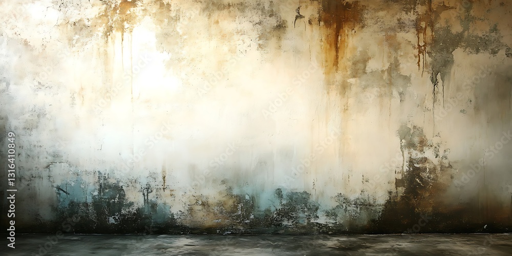 Obraz premium Grungy room, textured wall, interior, dark floor