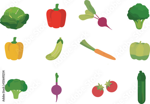 set of cartoon vegetables