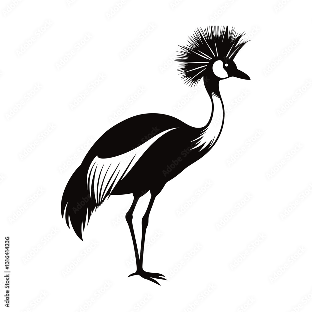 black crowned crane vector illustration black crowned crane vector illustration