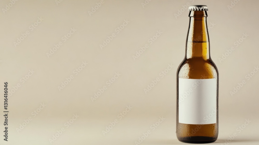 Beer bottle with blank label and copy space Beer bottle with blank label and copy space