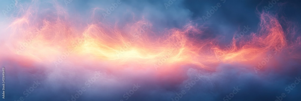 Fototapeta premium Vibrant Sunset Clouds with Fiery Hues in a Serene Sky