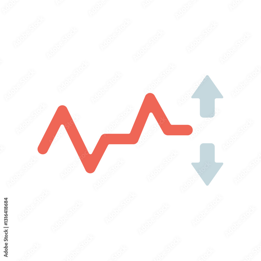 Icon a volatility, isolated against a clean background. Icon a volatility, isolated against a clean background.