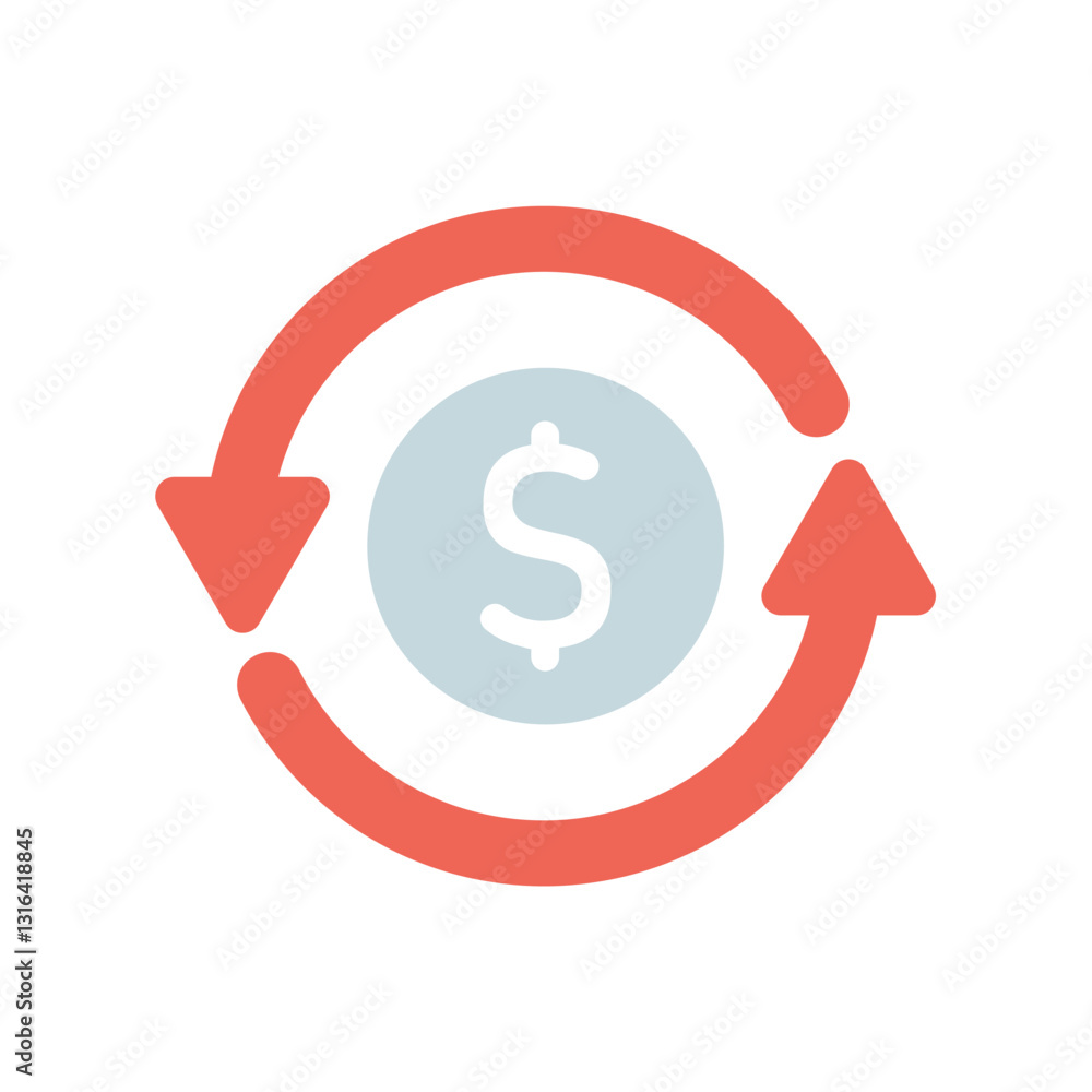 Icon a return on investment, isolated against a clean background. Icon a return on investment, isolated against a clean background.