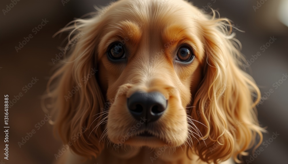 Wavy-Haired Golden Retriever with Big Blue Eyes and a Black Muzzle Wavy-Haired Golden Retriever with Big Blue Eyes and a Black Muzzle