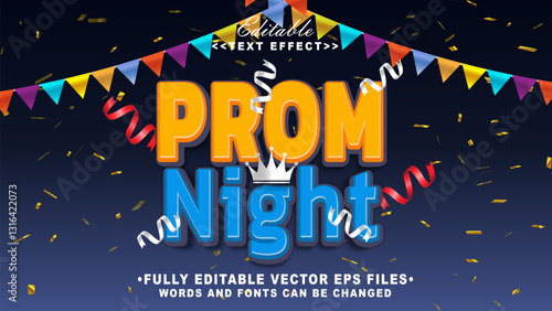 3d prom night text effect