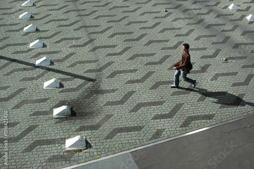 businessman on the road, top view in Rotterdam
