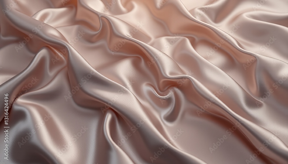 Fototapeta premium Pale pink satin fabric with subtle waves creating a soft and feminine aesthetic