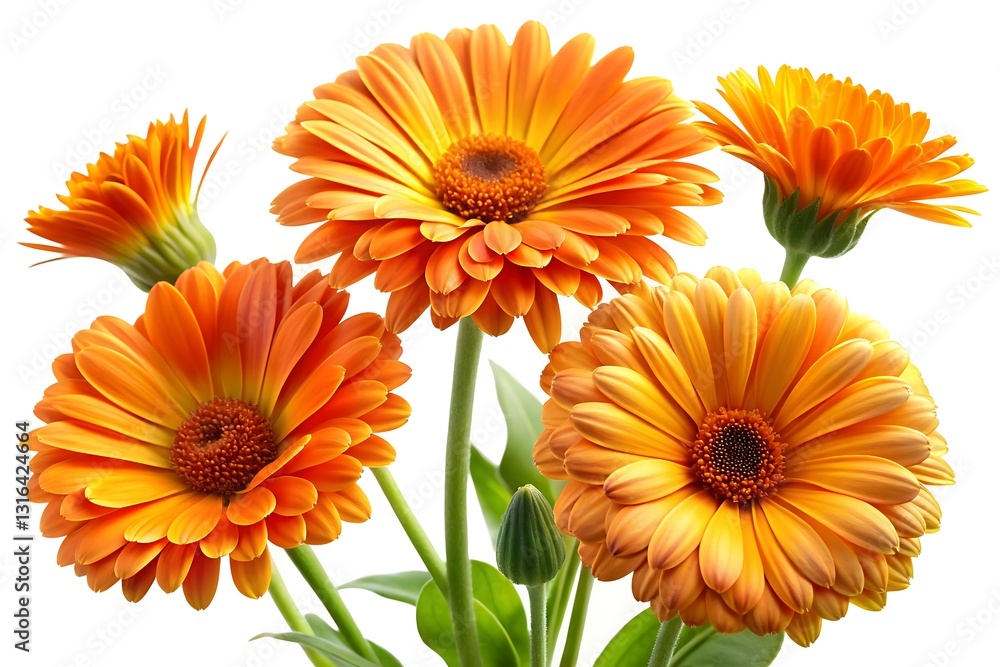 Realistic Calendula Flowers Realistic Calendula Flowers