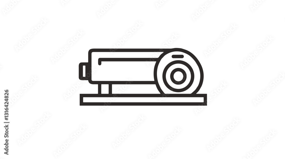 Vector icon of a projector on a stand in minimalist style for use in presentation and education design Vector icon of a projector on a stand in minimalist style for use in presentation and education design