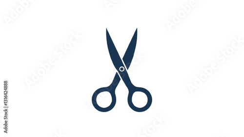 Vector icon of scissors with a copy space for text