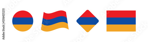 Vector Armenia National Flag icon collection. Flag set of Armenia various styles. Free Download Vector Armenia National Flag icon collection. Flag set of Armenia various styles. - GFXLoad