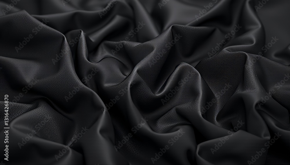 Fototapeta premium Smooth Deep Black Silk with Soft Folds