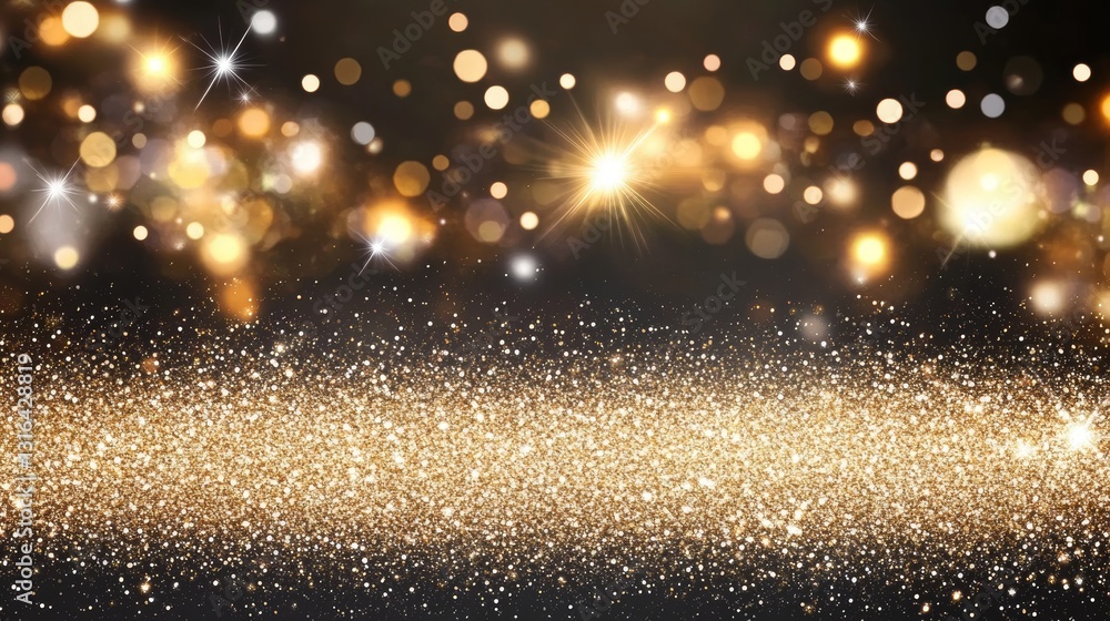 Festive Gold Glitter with Sparkling Bokeh Festive Gold Glitter with Sparkling Bokeh