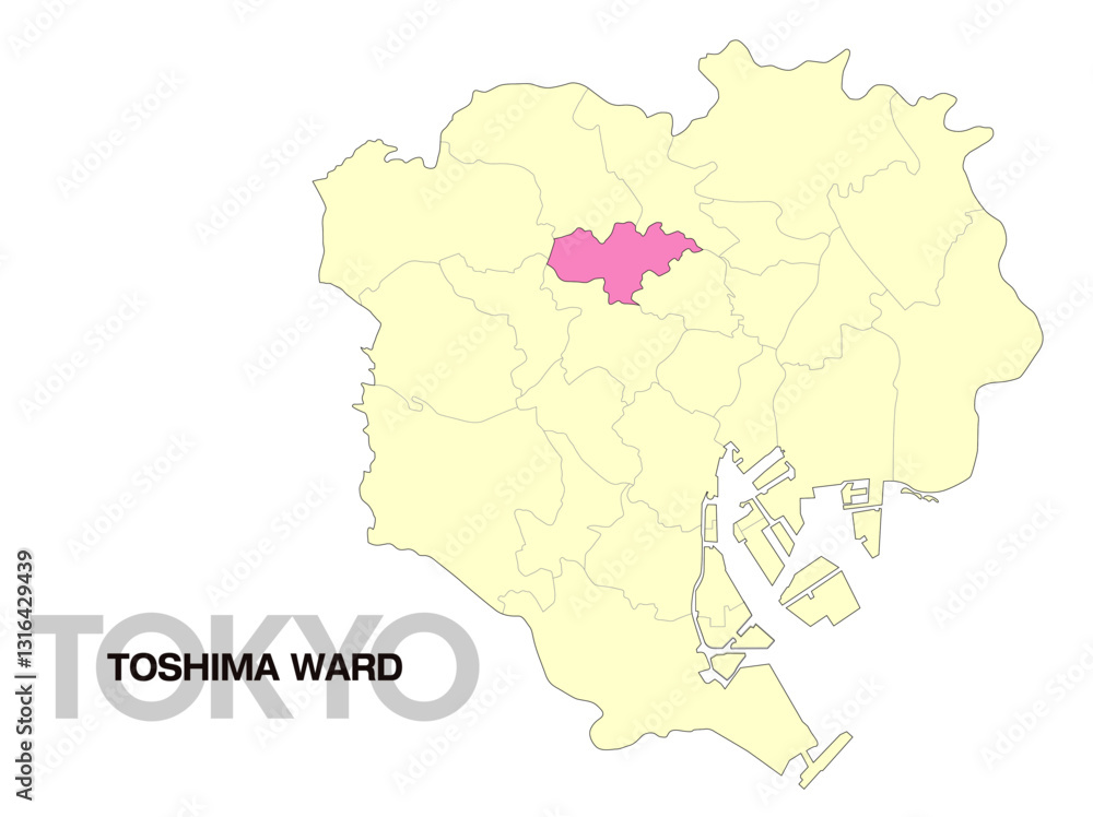 Fototapeta premium 東京都豊島区の位置地図_02