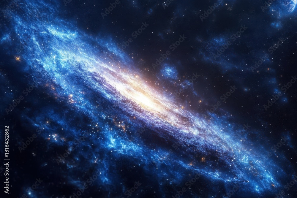 Fototapeta premium Explore the beauty of a spiral galaxy illuminated by countless stars in the vast universe