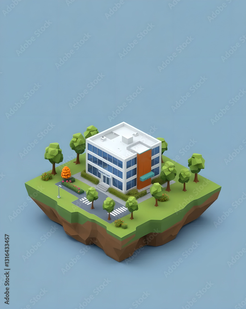 Obraz premium isometric city building, urban isometric background, 3d illustration