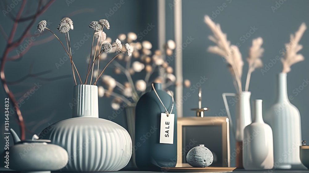 A set of home decor items with
