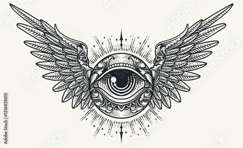Seraphim angel with Radiant Aura Vector Illustration