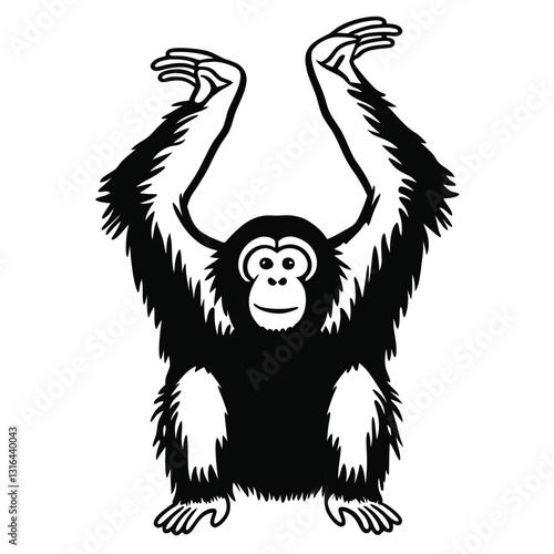 A vector silhouette image of a orangutan (29).eps
