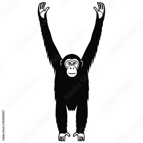 A vector silhouette image of a orangutan (33).eps