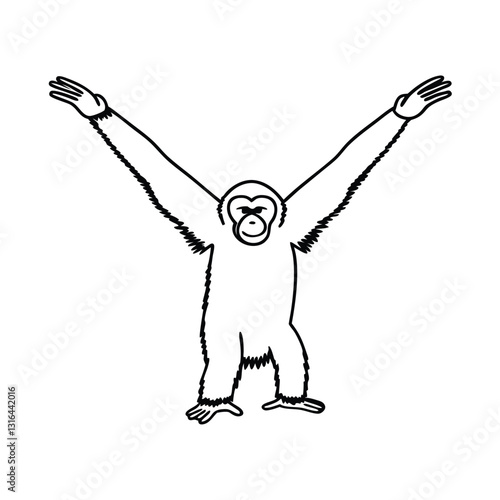 A vector silhouette image of a orangutan (39).eps