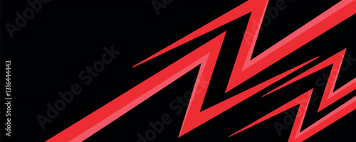 Abstract background with red spikes and zigzag line pattern and some copy space area