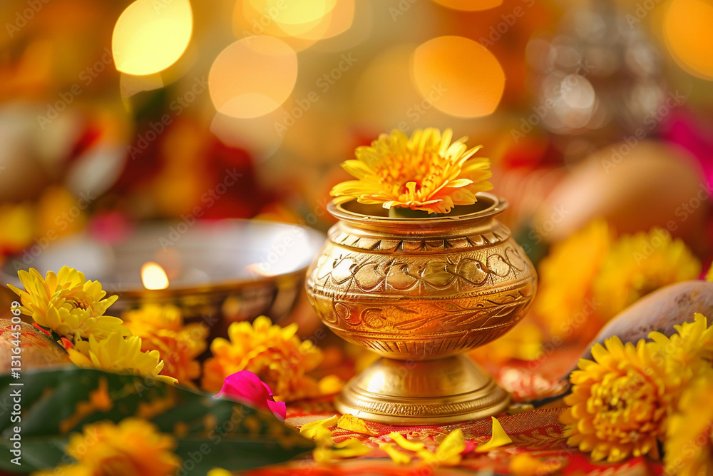 Greeting card with holiday composition for happy Akshaya Tritiya Greeting card with holiday composition for happy Akshaya Tritiya