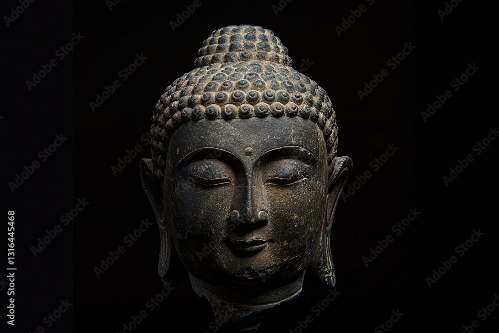 custom made wallpaper toronto digitalAncient statue great Buddha on bright holiday composition, abstract vivid composition consists of fictional unreal fantastic vision on background