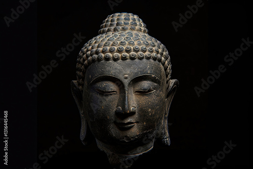 Wallpaper Mural Ancient statue great Buddha on bright holiday composition, abstract vivid composition consists of fictional unreal fantastic vision on background Torontodigital.ca