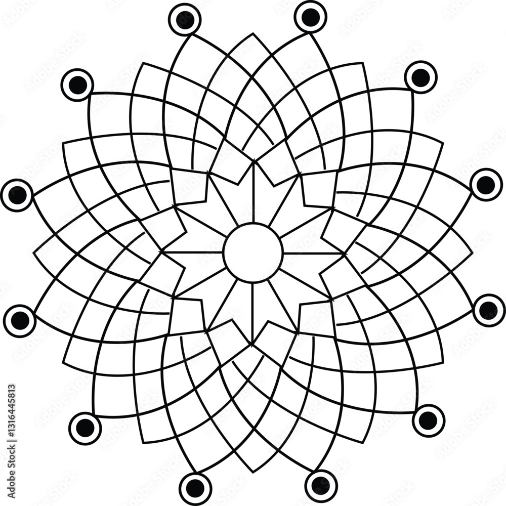 Obraz premium real only black colors simple mandala design from eps art vector