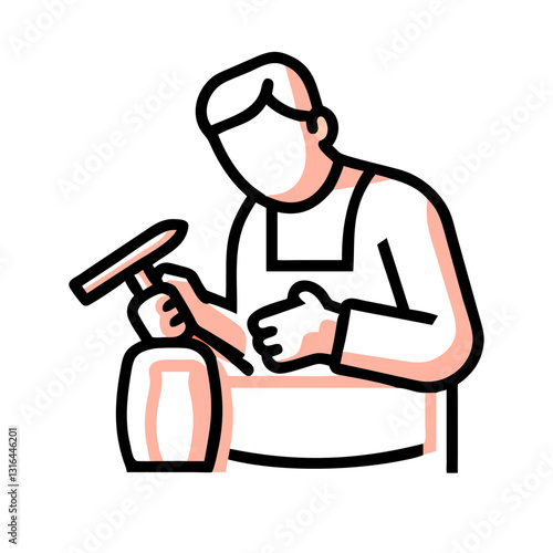 Skilled craftsman illustration focusing on woodworking, suitable for DIY designs.