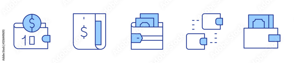 money, trading, wallet. Wallet Icon vector illustration. Line Duotone style. Editable stroke money, trading, wallet. Wallet Icon vector illustration. Line Duotone style. Editable stroke