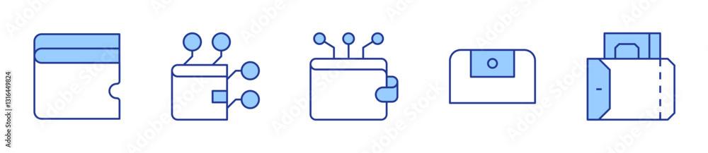 purse, wallet, wallet passes app, digital wallet, ewallet. Wallet Icon vector illustration. Line Duotone style. Editable stroke purse, wallet, wallet passes app, digital wallet, ewallet. Wallet Icon vector illustration. Line Duotone style. Editable stroke
