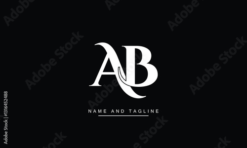 AB, BA Abstract Letters Logo Monogram