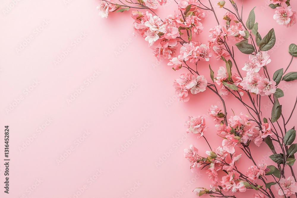 Obraz premium Solid pastel pink background evoking warmth calmness an