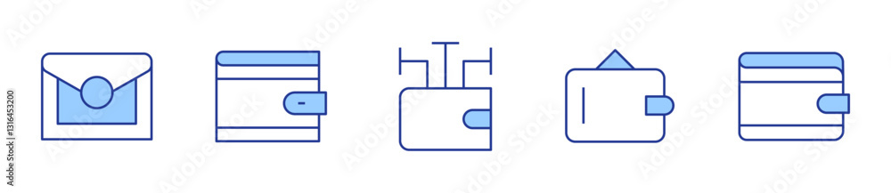 Wallet Icon vector illustration. Line Duotone style. Editable stroke Wallet Icon vector illustration. Line Duotone style. Editable stroke