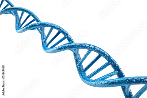 Detailed DNA Structure – A close-up of a textured blue DNA strand, highlighting intricate molecular patterns and biological complexity, isolated on a transparent background