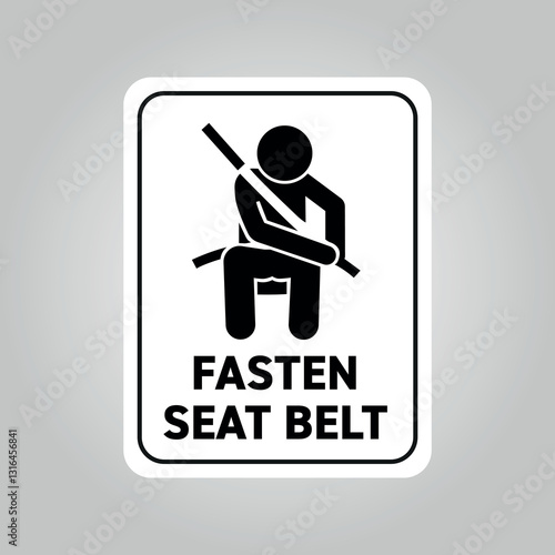 fasten seat belt icon sign vector