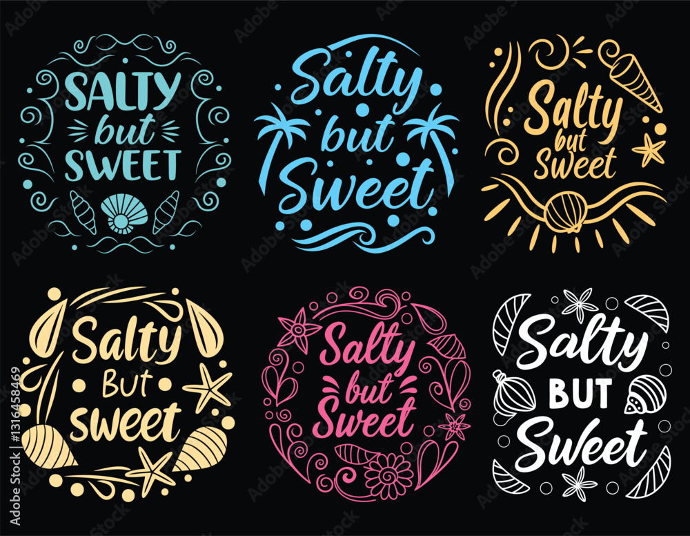 Obraz premium Six Salty But Sweet Summer Beach Designs