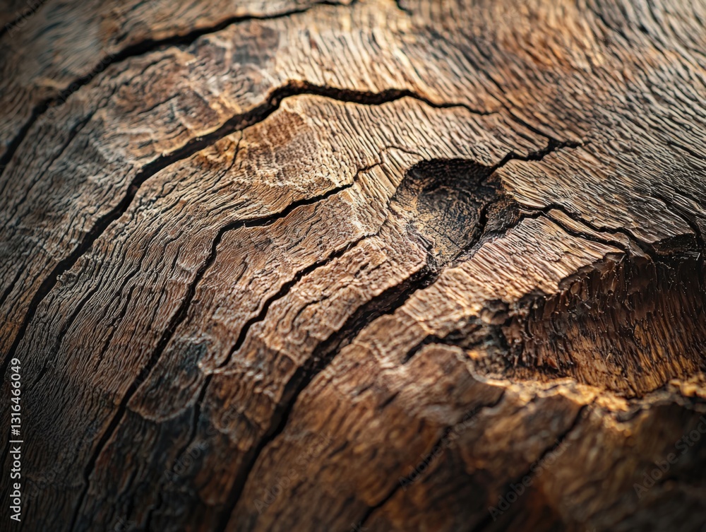 Rich, Textured Wood Surface Close-Up, Representing Natures Strength and Durability. Ideal for Backgrounds, Textures, and Design Projects.
