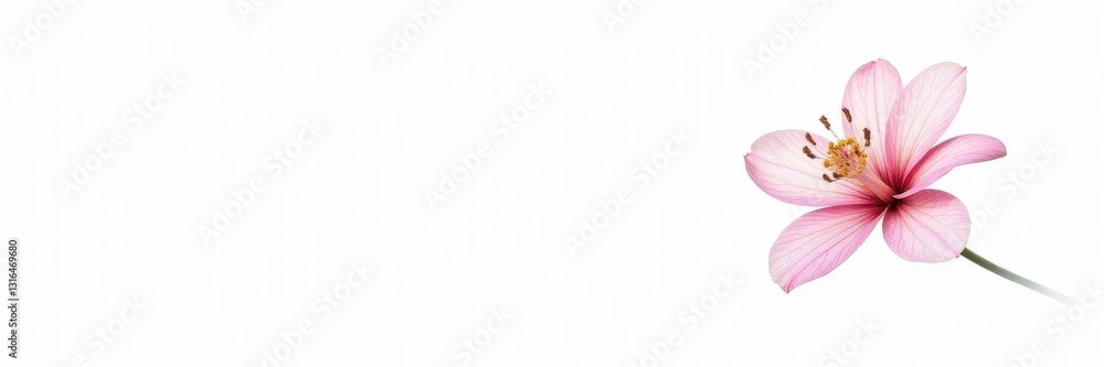 Single delicate line art flower, isolated on white background , beauty, minimalist Single delicate line art flower, isolated on white background , beauty, minimalist