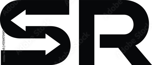 letter s two arrow recycle or exchange logo with vector file.