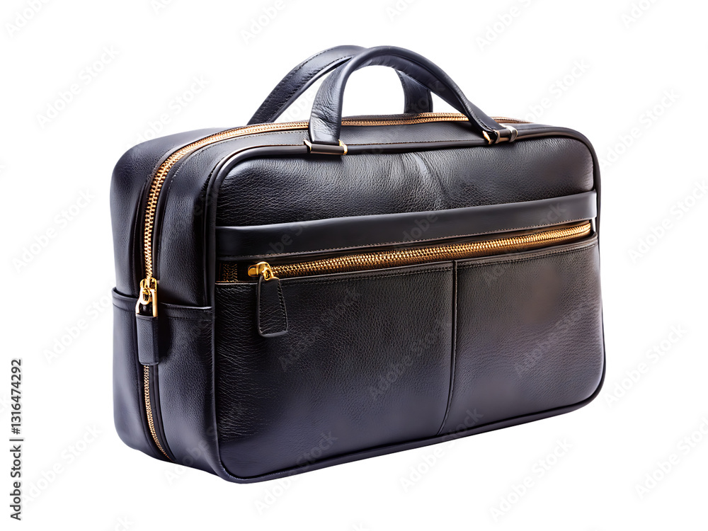 Elegant Black Leather Briefcase - Isolated on White Background, Transparent PNG, AI Generated Elegant Black Leather Briefcase - Isolated on White Background, Transparent PNG, AI Generated
