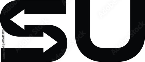 letter s two arrow recycle or exchange logo with vector file.