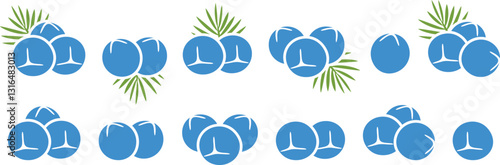 Juniper berries logo. Isolated Juniper berries on white background