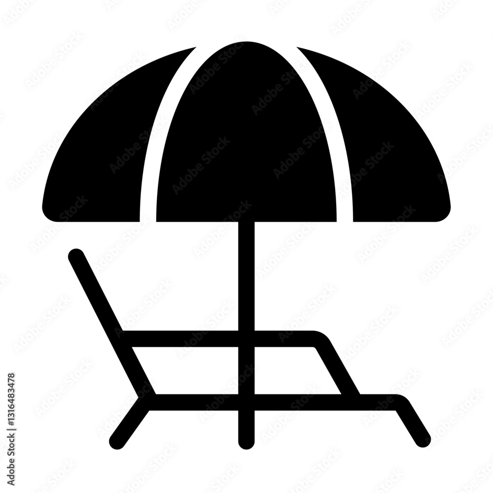 beach chair glyph style beach chair glyph style