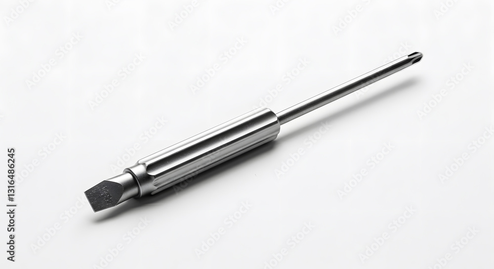 Precision-Engineered Stainless Steel Square-Tip Bit on White Background Precision-Engineered Stainless Steel Square-Tip Bit on White Background